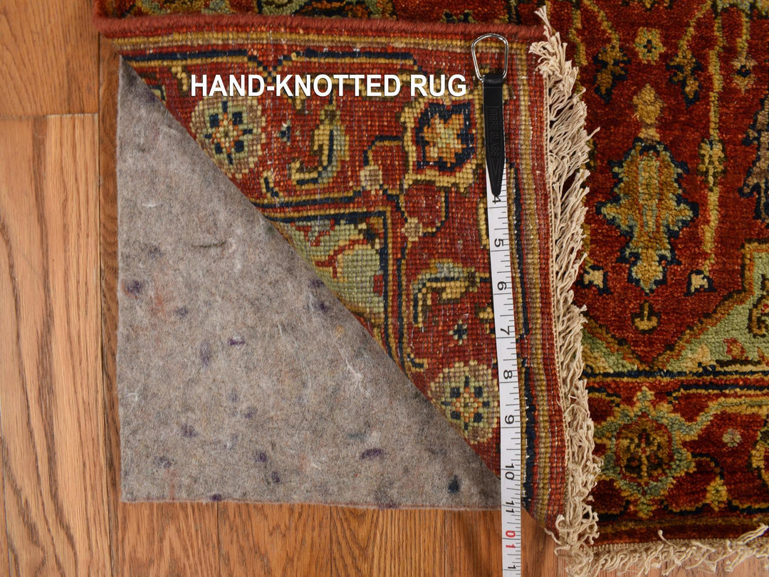 2'7" x 17'7" New Hand Knotted Red Wool Runner Oriental Rug - MOA10278209