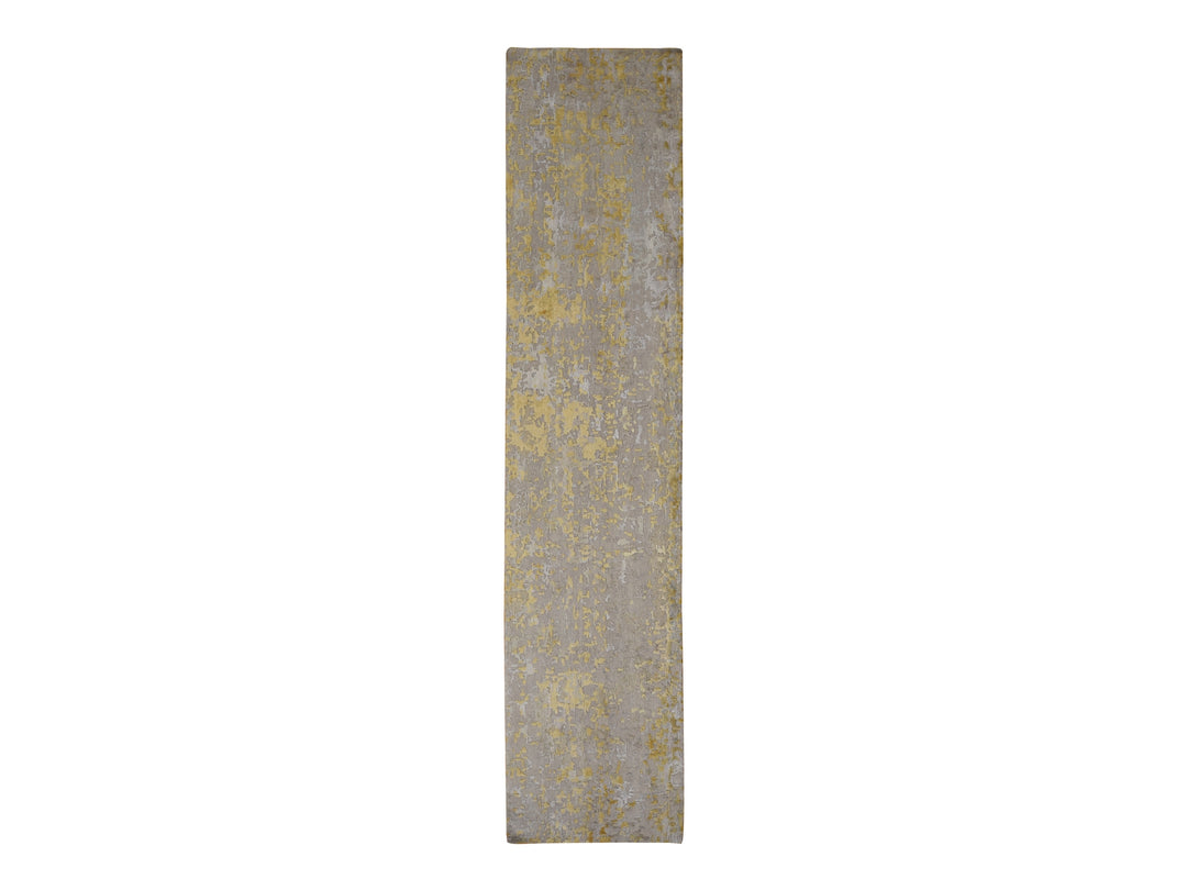 2'7" x 11'9" New Hand Knotted Brown Wool Runner Oriental Rug - MOA10278210