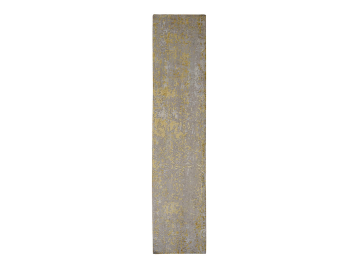 2'7" x 11'9" New Hand Knotted Brown Wool Runner Oriental Rug - MOA10278210