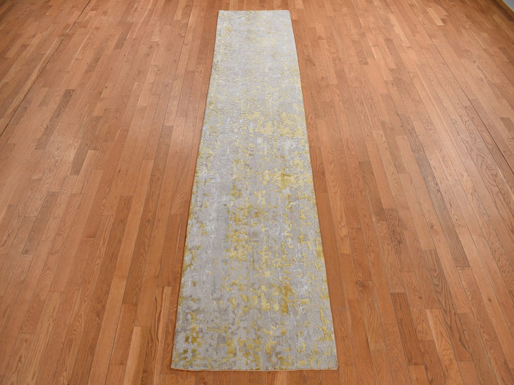 2'7" x 11'9" New Hand Knotted Brown Wool Runner Oriental Rug - MOA10278210