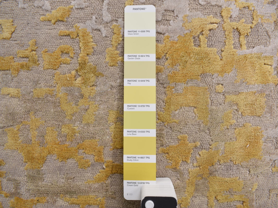 2'7" x 11'9" New Hand Knotted Beige Wool Runner Oriental Rug - MOA10278210