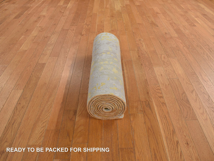 2'7" x 11'9" New Hand Knotted Beige Wool Runner Oriental Rug - MOA10278210