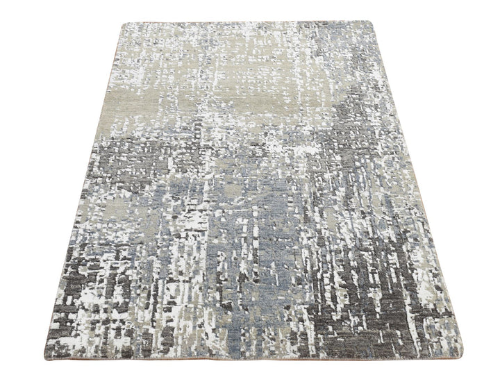 3'0" x 5'0" New Hand Knotted Blue Wool Rectangle Oriental Rug - MOA10278220