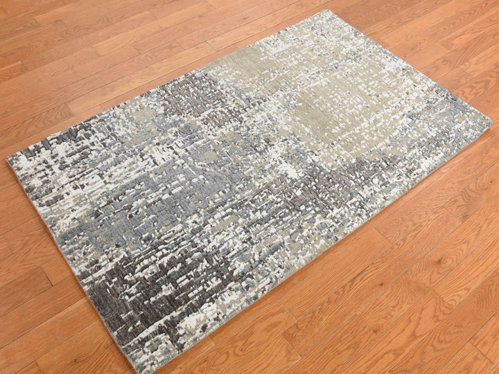 3'0" x 5'0" New Hand Knotted Blue Wool Rectangle Oriental Rug - MOA10278220