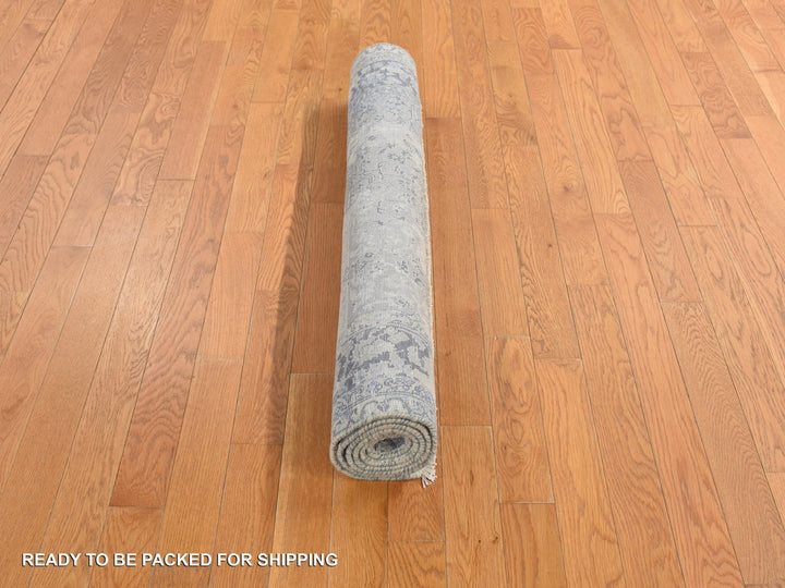 4'0" x 6'0" New Hand Knotted Blue Wool Rectangle Oriental Rug - MOA10278222