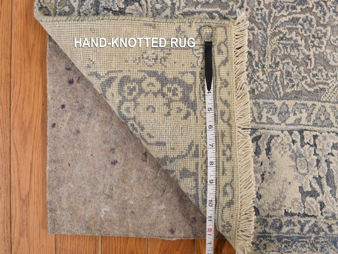 4'0" x 6'0" New Hand Knotted Blue Wool Rectangle Oriental Rug - MOA10278222
