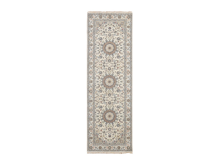 2'9" x 8'6" New Hand Knotted Ivory Wool Rectangle Oriental Rug - MOA10278223