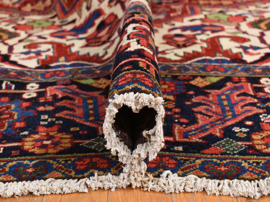 11'0" x 14'7" Vintage Hand Knotted Red Wool Rectangle Oriental Rug - MOA10278226