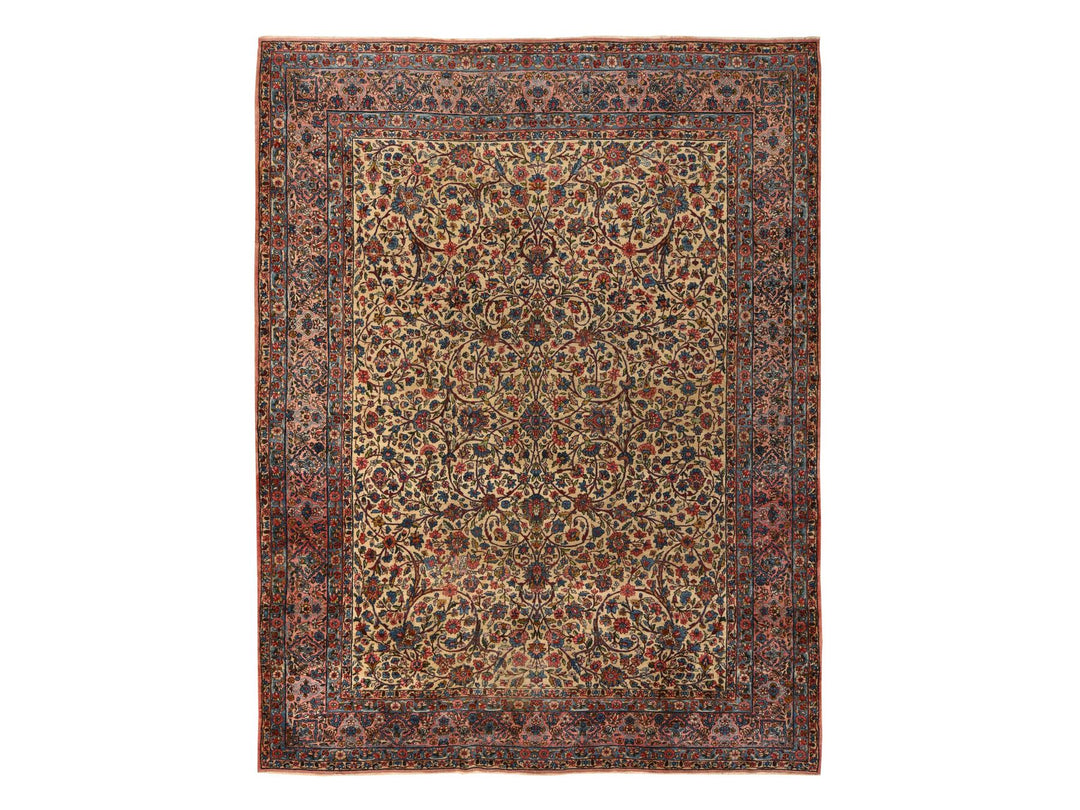 8'9" x 11'5" Vintage Hand Knotted Yellow Wool Rectangle Oriental Rug - MOA10278228