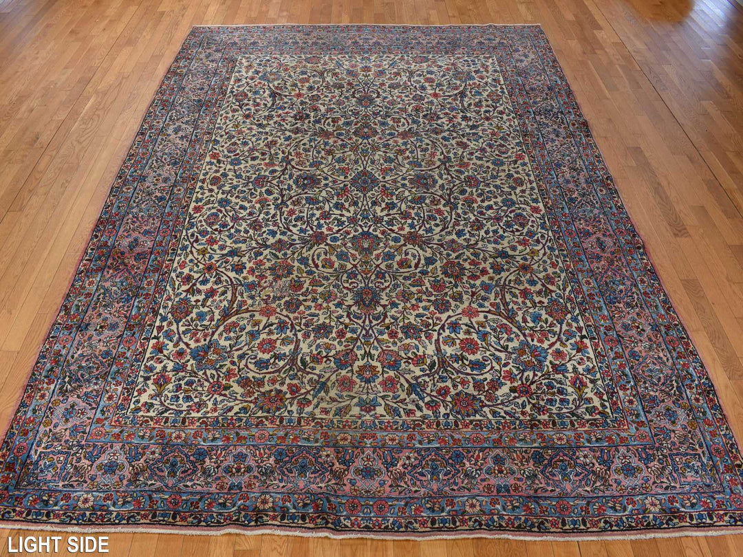 8'9" x 11'5" Vintage Hand Knotted Yellow Wool Rectangle Oriental Rug - MOA10278228