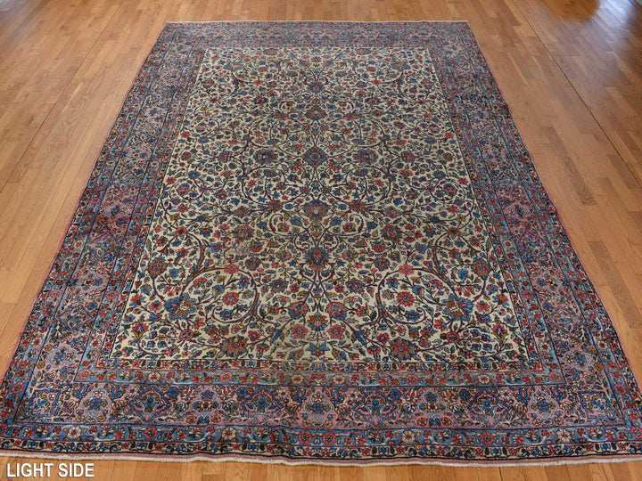 8'9" x 11'5" Vintage Hand Knotted Yellow Wool Rectangle Oriental Rug - MOA10278228