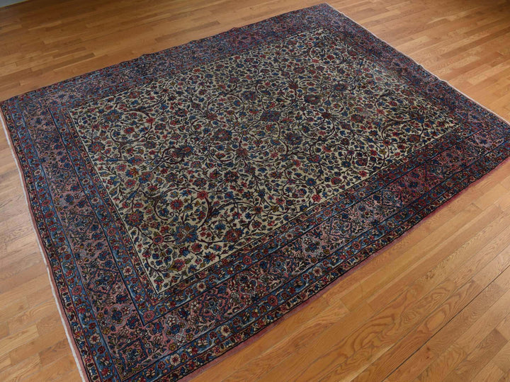8'9" x 11'5" Vintage Hand Knotted Yellow Wool Rectangle Oriental Rug - MOA10278228