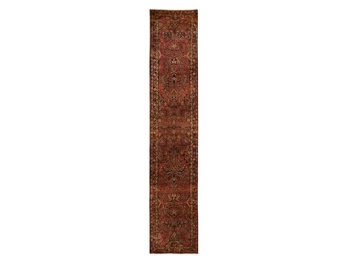 2'7" x 13'4" Vintage Hand Knotted Purple Wool Runner Oriental Rug - MOA10278231