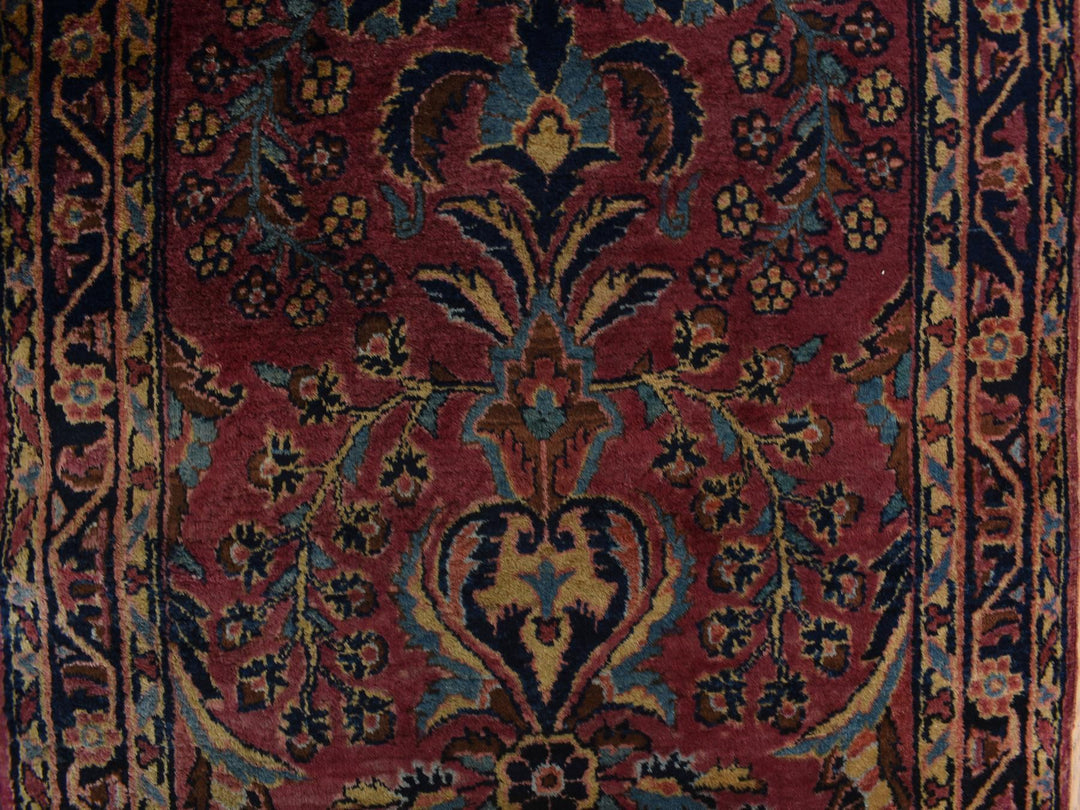 2'7" x 13'4" Vintage Hand Knotted Purple Wool Runner Oriental Rug - MOA10278231