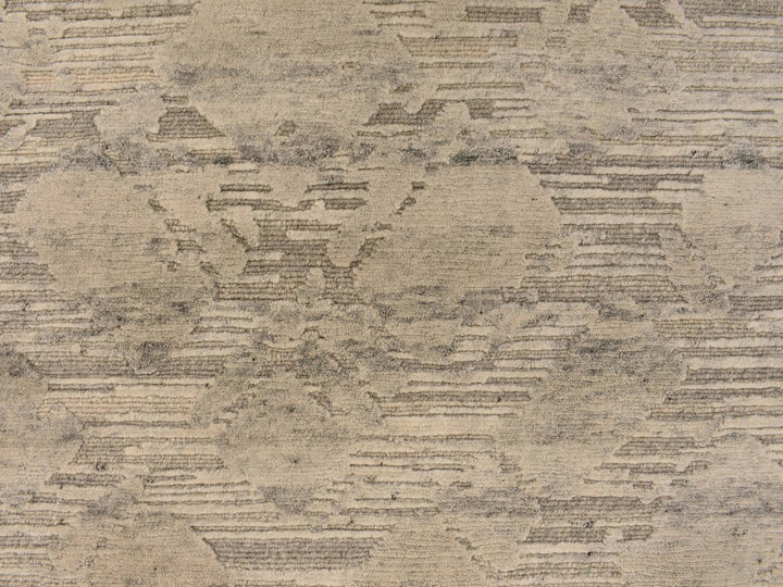 8'1" x 8'1" New Hand Knotted Grey Wool Round Oriental Rug - MOA10278237