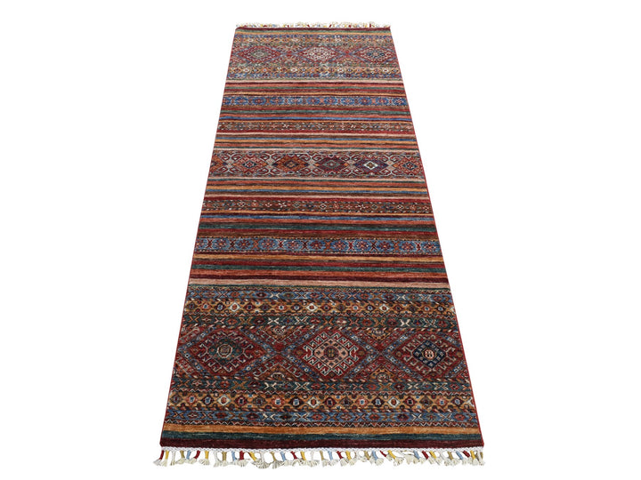 2'10" x 7'10" New Hand Knotted Red Wool Runner Oriental Rug - MOA10278243