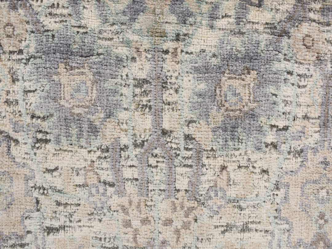 3'0" x 5'2" New Hand Knotted Ivory Wool & Silk Rectangle Oriental Rug - MOA10278244