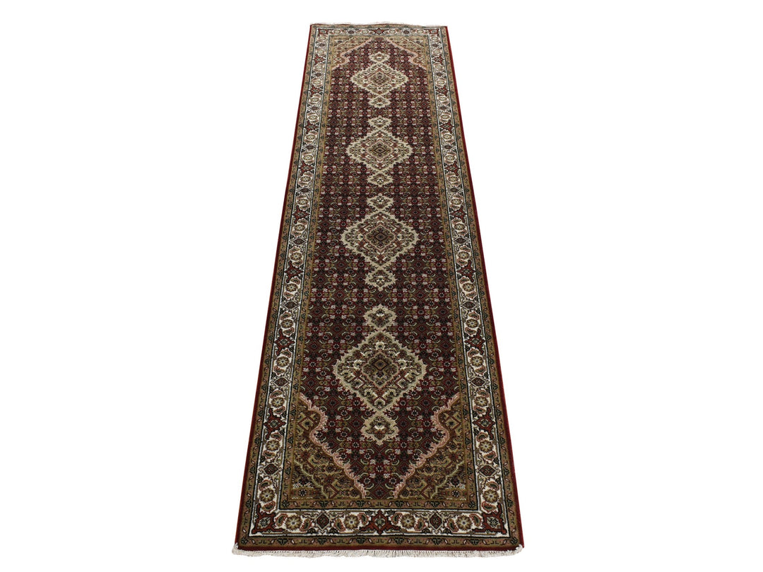 2'7" x 12'0" New Hand Knotted Red Wool Runner Oriental Rug - MOA10278247
