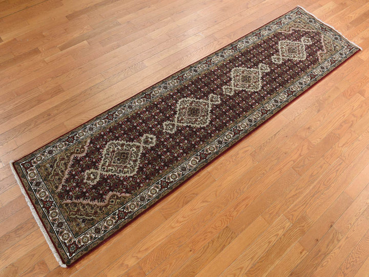 2'7" x 12'0" New Hand Knotted Red Wool Runner Oriental Rug - MOA10278247