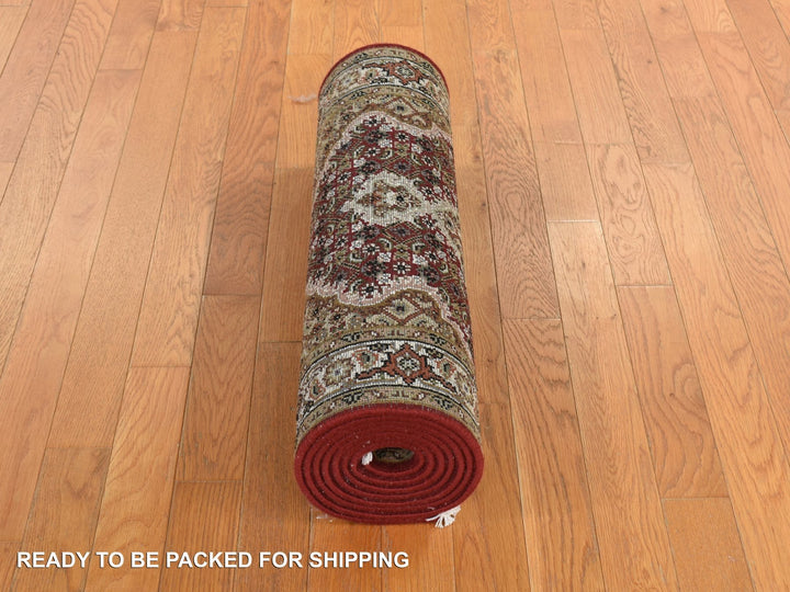 2'7" x 12'0" New Hand Knotted Red Wool Runner Oriental Rug - MOA10278247