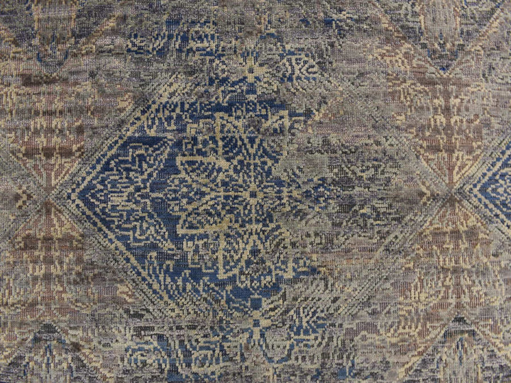 3'0" x 5'0" New Hand Knotted Blue Wool & Silk Rectangle Oriental Rug - MOA10278248