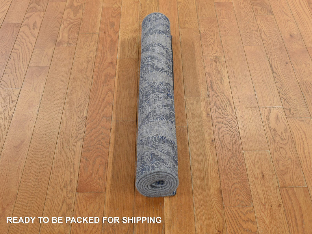 3'0" x 5'0" New Hand Knotted Blue Wool & Silk Rectangle Oriental Rug - MOA10278248