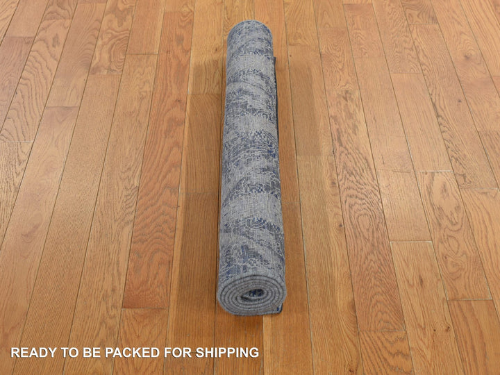 3'0" x 5'0" New Hand Knotted Blue Wool & Silk Rectangle Oriental Rug - MOA10278248