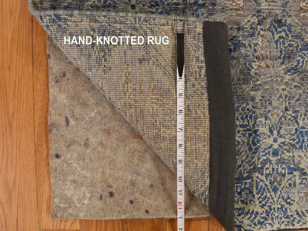 3'0" x 5'0" New Hand Knotted Blue Wool & Silk Rectangle Oriental Rug - MOA10278248