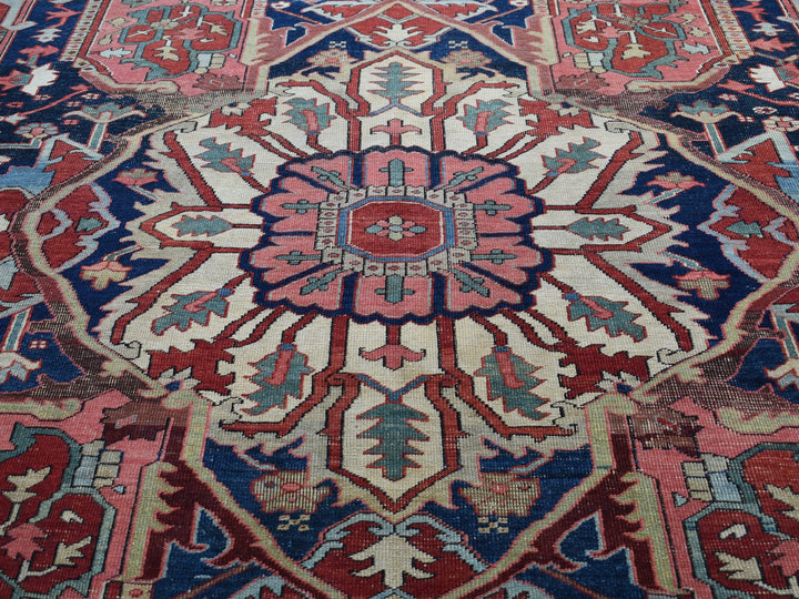 12'1" x 19'2" Vintage Hand Knotted Red Wool Rectangle Oriental Rug - MOA10278261