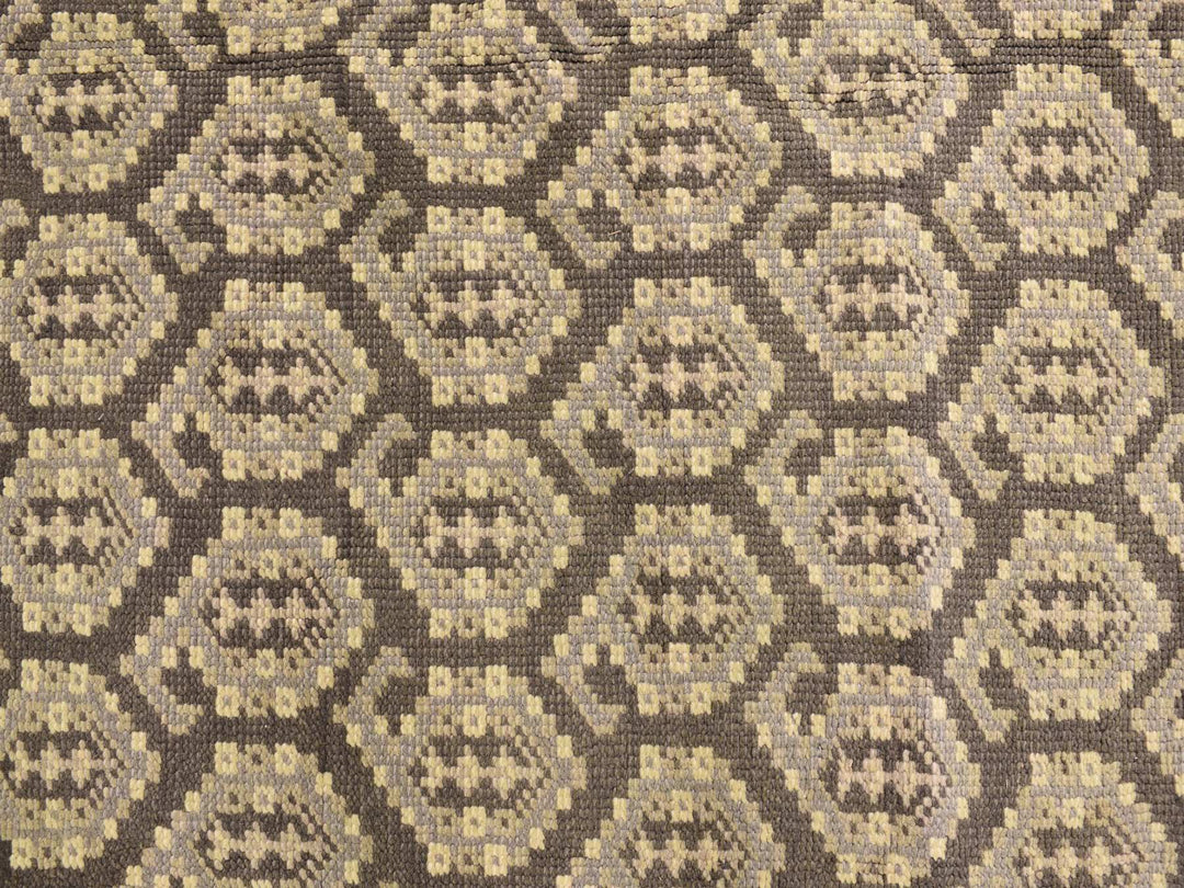 11'8" x 15'0" New Hand Knotted Grey Wool Rectangle Oriental Rug - MOA10278262