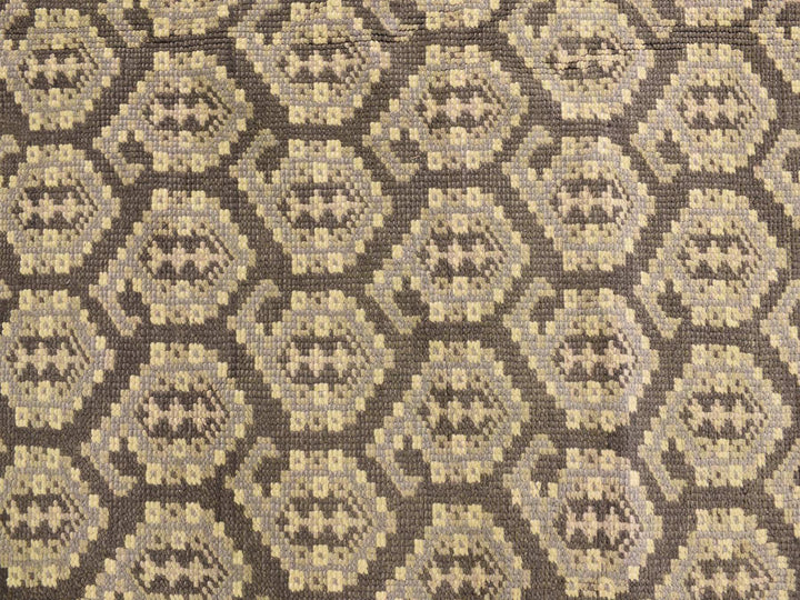 11'8" x 15'0" New Hand Knotted Grey Wool Rectangle Oriental Rug - MOA10278262
