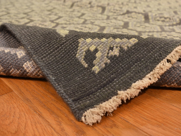 11'8" x 15'0" New Hand Knotted Grey Wool Rectangle Oriental Rug - MOA10278262