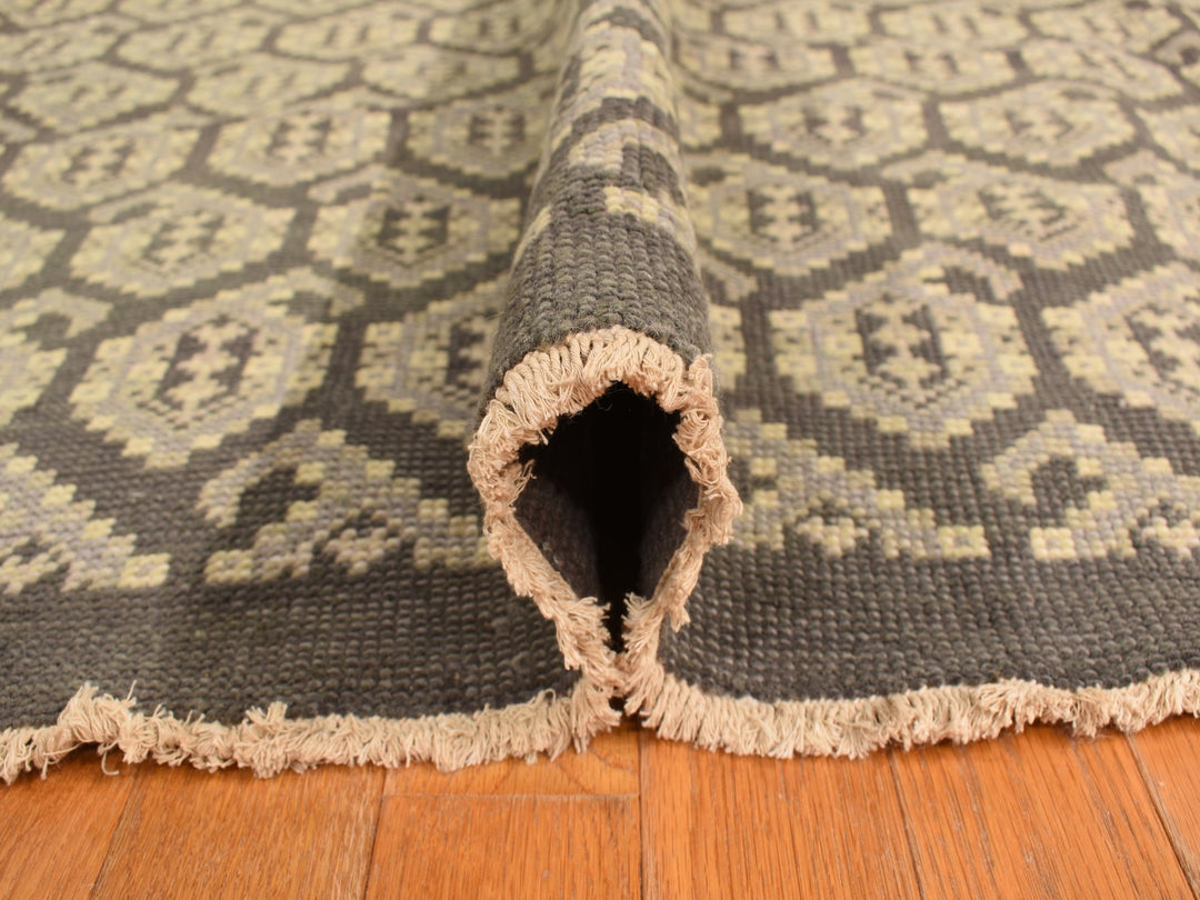 11'8" x 15'0" New Hand Knotted Grey Wool Rectangle Oriental Rug - MOA10278262
