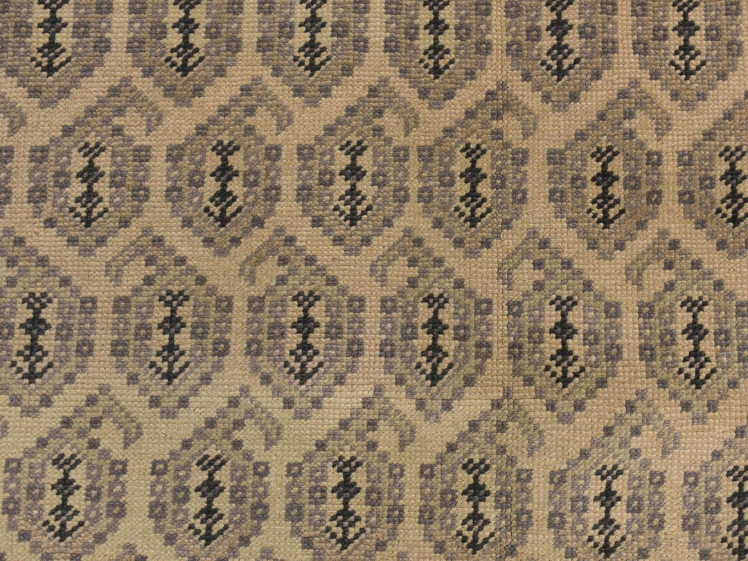 11'8" x 14'9" New Hand Knotted Ivory Wool Rectangle Oriental Rug - MOA10278264