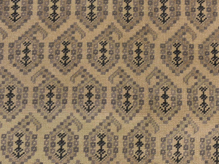 11'8" x 14'9" New Hand Knotted Ivory Wool Rectangle Oriental Rug - MOA10278264