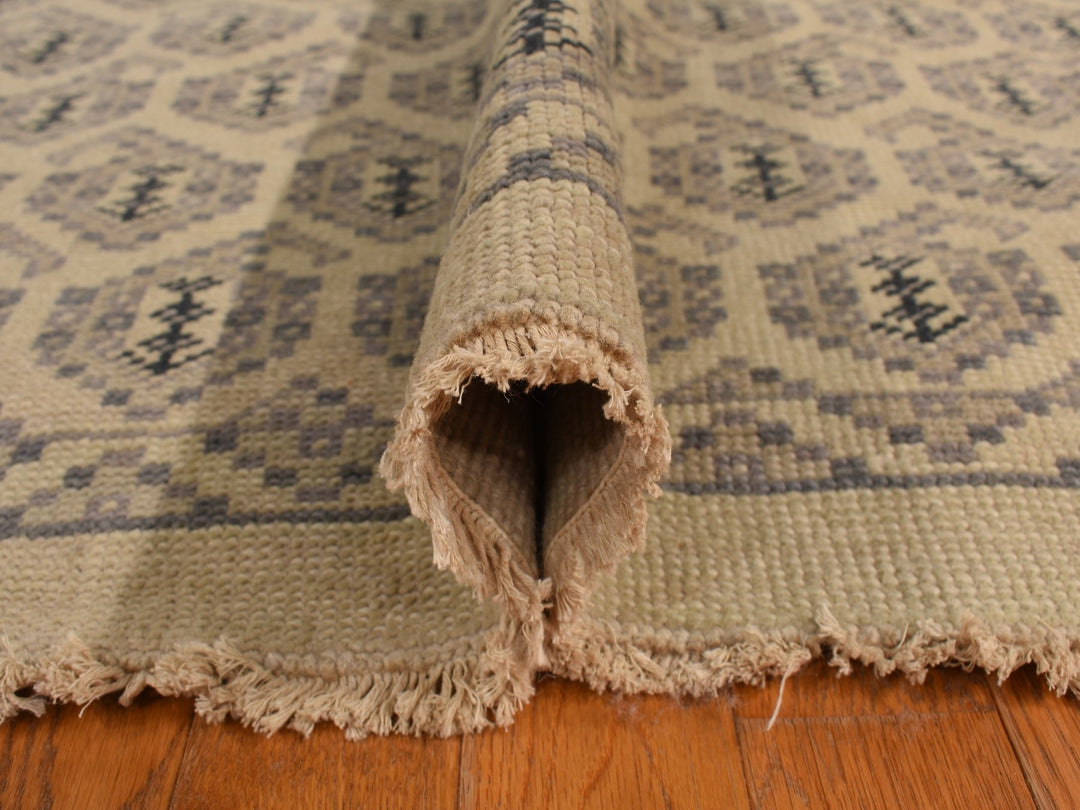 11'8" x 14'9" New Hand Knotted Ivory Wool Rectangle Oriental Rug - MOA10278264