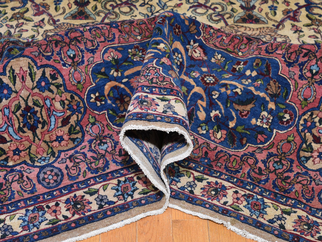 13'5" x 19'8" Vintage Hand Knotted Ivory Wool Rectangle Oriental Rug - MOA10278265