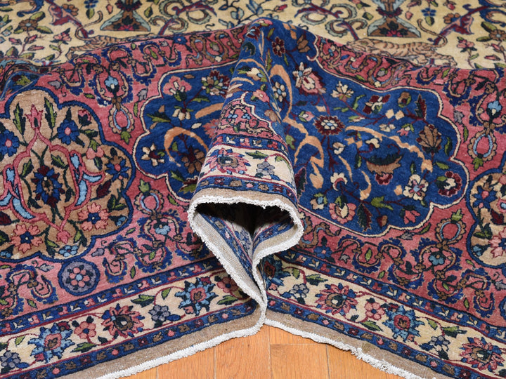 13'5" x 19'8" Vintage Hand Knotted Ivory Wool Rectangle Oriental Rug - MOA10278265