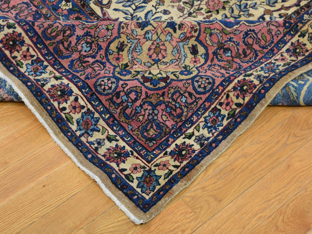 13'5" x 19'8" Vintage Hand Knotted Ivory Wool Rectangle Oriental Rug - MOA10278265