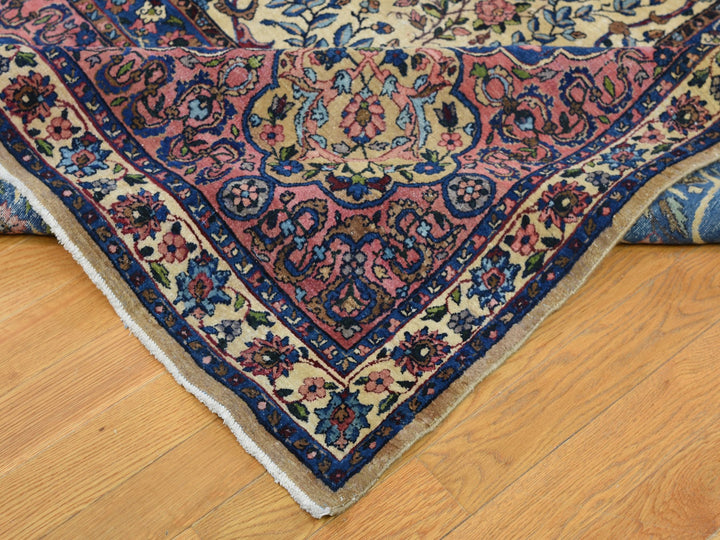 13'5" x 19'8" Vintage Hand Knotted Ivory Wool Rectangle Oriental Rug - MOA10278265