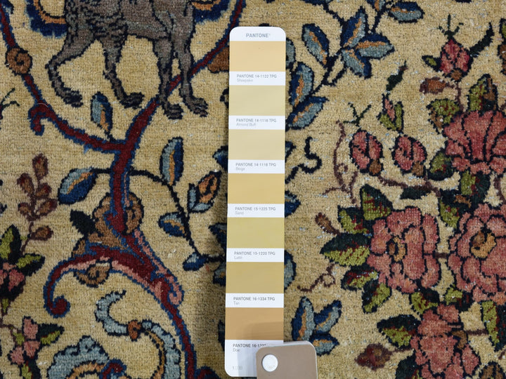13'5" x 19'8" Vintage Hand Knotted Ivory Wool Rectangle Oriental Rug - MOA10278265