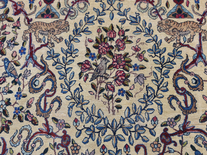 13'5" x 19'8" Vintage Hand Knotted Ivory Wool Rectangle Oriental Rug - MOA10278265