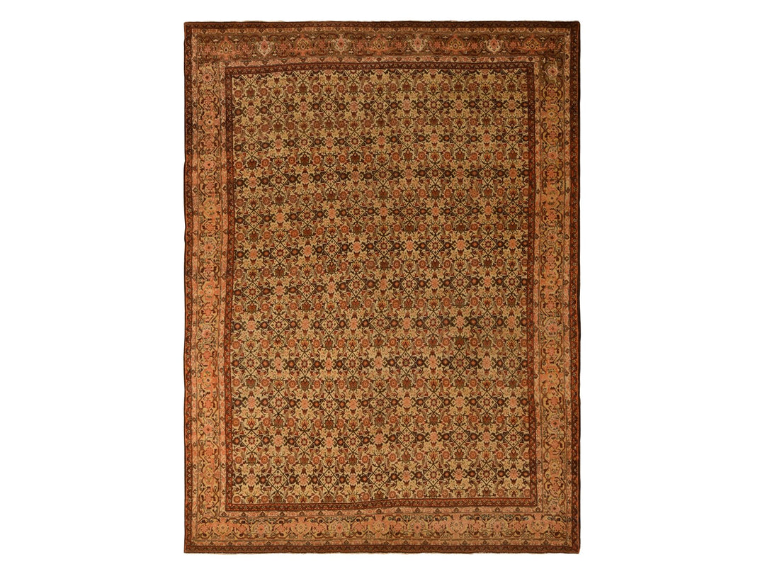 8'3" x 11'5" Vintage Hand Knotted Brown Wool Rectangle Oriental Rug - MOA10278266