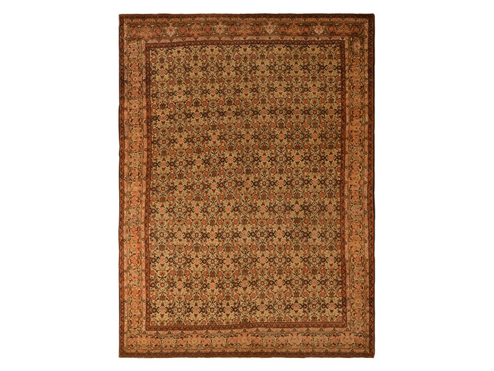 8'3" x 11'5" Vintage Hand Knotted Brown Wool Rectangle Oriental Rug - MOA10278266