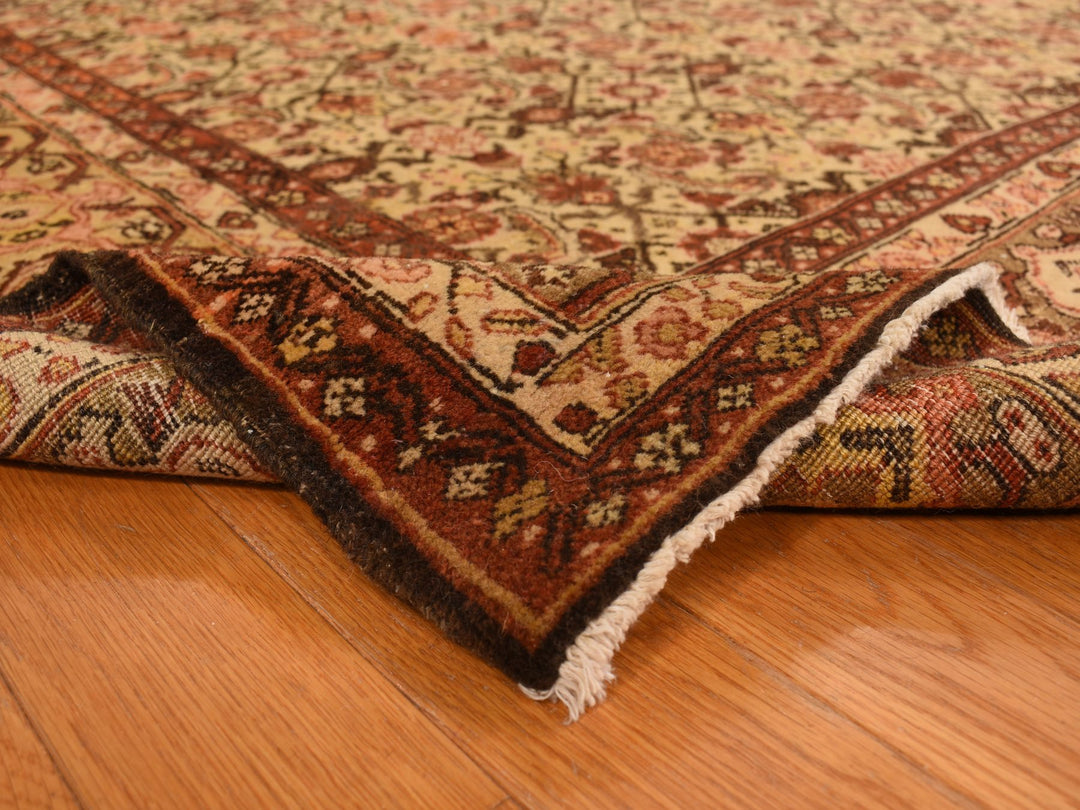 8'3" x 11'5" Vintage Hand Knotted Brown Wool Rectangle Oriental Rug - MOA10278266