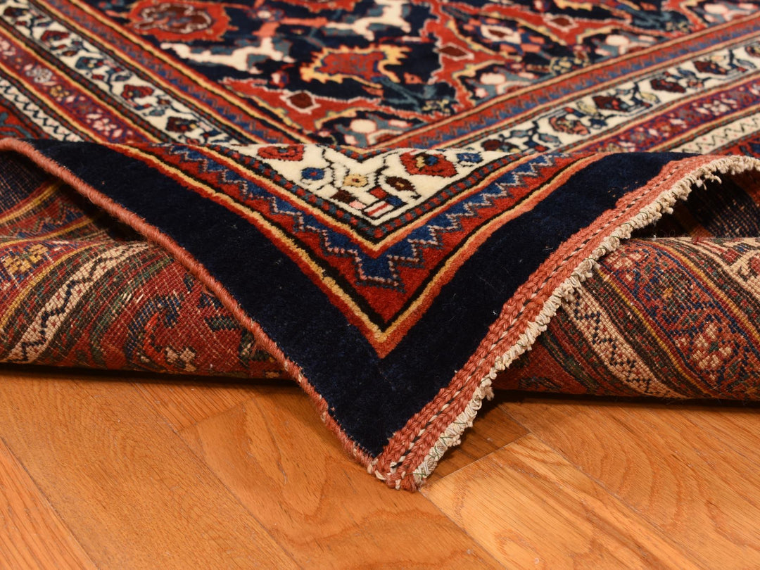 12'6" x 20'1" Vintage Hand Knotted Blue Wool Rectangle Oriental Rug - MOA10278272