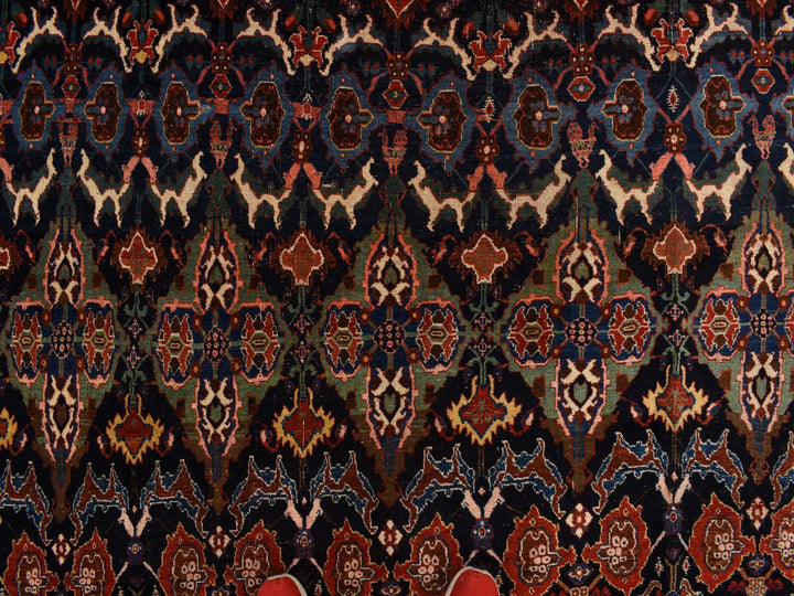 12'6" x 20'1" Vintage Hand Knotted Blue Wool Rectangle Oriental Rug - MOA10278272