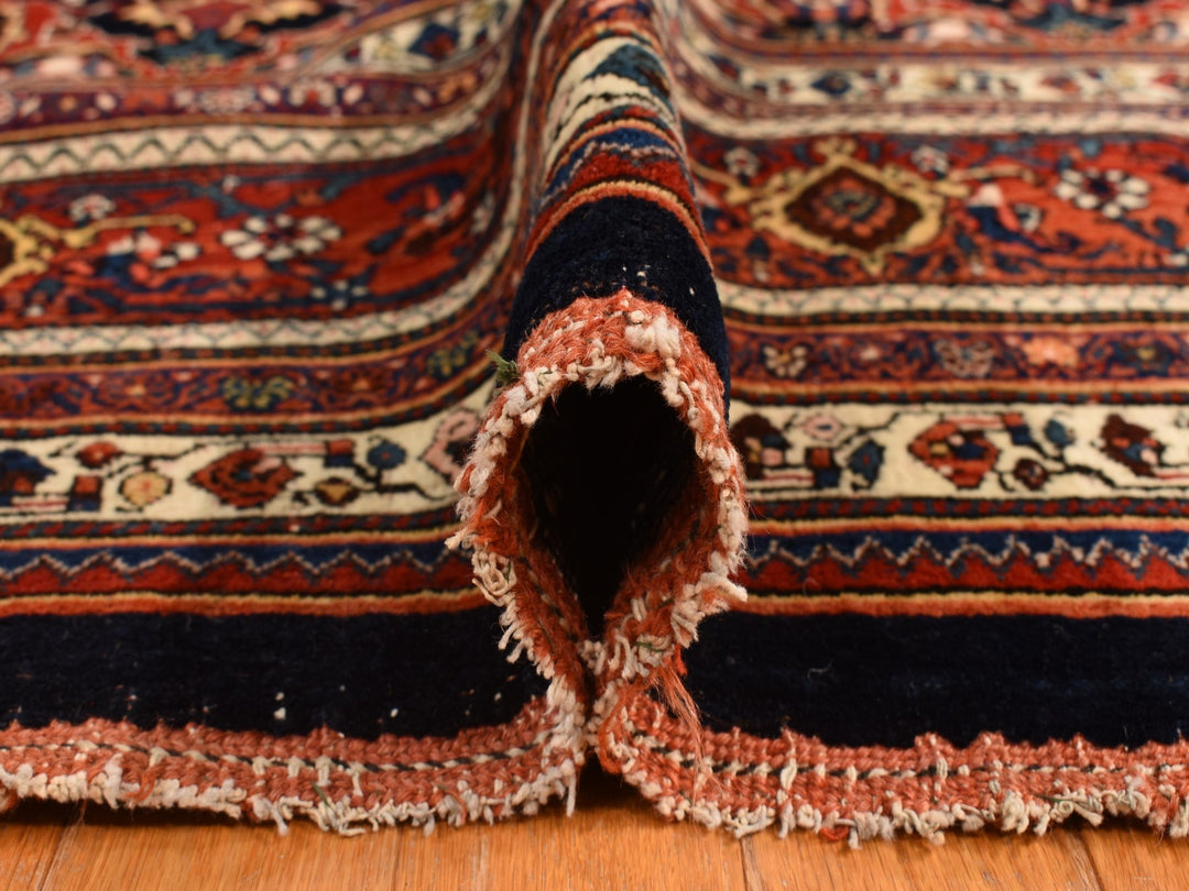12'6" x 20'1" Vintage Hand Knotted Blue Wool Rectangle Oriental Rug - MOA10278272