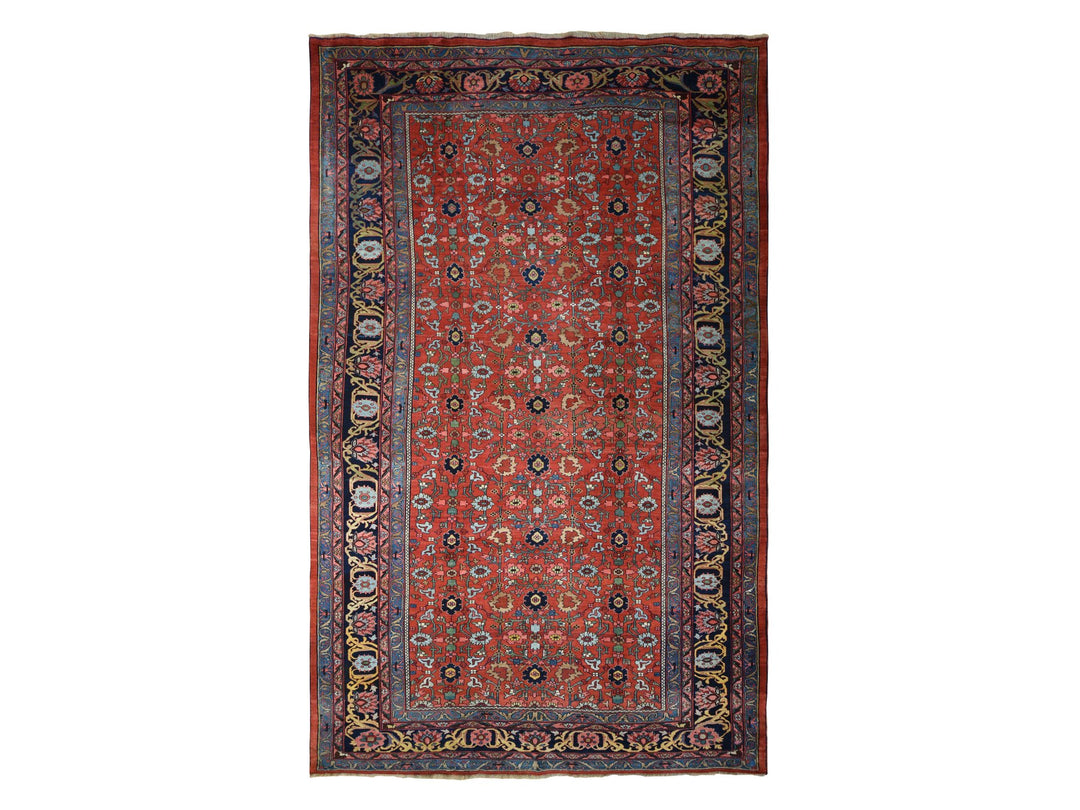 11'2" x 18'5" Vintage Hand Knotted Red Wool Rectangle Oriental Rug - MOA10278275