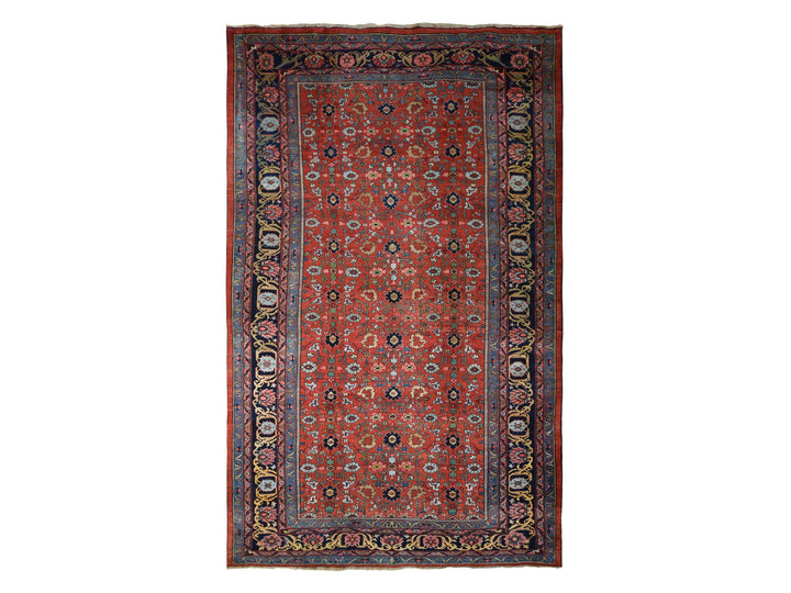 11'2" x 18'5" Vintage Hand Knotted Red Wool Rectangle Oriental Rug - MOA10278275